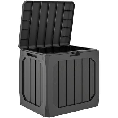 Outsunny Baúl de Almacenaje Exterior de Plástico Capacidad 121L con 2 Asas y Tapa Bloqueable Impermeable 56x45x53 cm Negro Outsunny Baúl de Almacenaje Exterior de Plástico Capacidad 121L con 2 Asas y Tapa Bloqueable Impermeable 56x45x53 cm Negro
