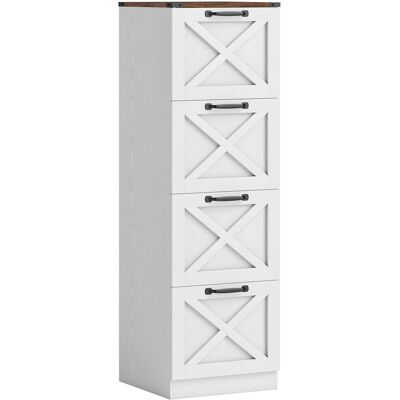 Homcom Cajonera Escritorio con 4 Cajones Soporte para Impresora con Riel Colgante para A4 y Carta 40x40x131 cm Blanco Homcom Cajonera Escritorio con 4 Cajones Soporte para Impresora con Riel Colgante para A4 y Carta 40x40x131 cm Blanco