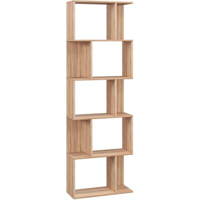 Homcom Librería de 5 Niveles Estantería para Libros en Forma de S para Salón Dormitorio Estudio Oficina 24x60x184,5 cm Natural Aosom España Homcom Librería de 5 Niveles Estantería para Libros en Forma de S para Salón Dormitorio Estudio Oficina 24x60x184,5 cm Natural Aosom España