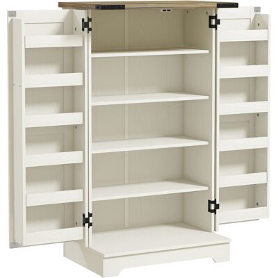 Homcom Armario Despensa Cocina con 2 Puertas 16 Estantes y Estantes Ajustables para Comedor Salón 60x40x104 cm Crema Aosom España Homcom Armario Despensa Cocina con 2 Puertas 16 Estantes y Estantes Ajustables para Comedor Salón 60x40x104 cm Crema Aosom España