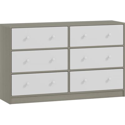 Homcom Cómoda con 6 Cajones de Tela Marco de Acero y MDF Cajonera para Salón Oficina Vestidor Blanco y Gris Homcom Cómoda con 6 Cajones de Tela Marco de Acero y MDF Cajonera para Salón Oficina Vestidor Blanco y Gris