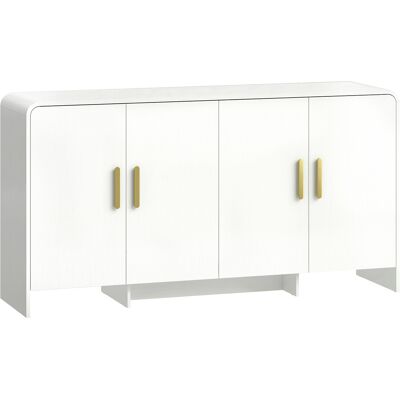 Homcom Aparador de Cocina con 4 Estantes 4 Puertas de Cierre Suave Mueble para TV de 72 Pulgadas 152x40x80 cm Blanco Homcom Aparador de Cocina con 4 Estantes 4 Puertas de Cierre Suave Mueble para TV de 72 Pulgadas 152x40x80 cm Blanco