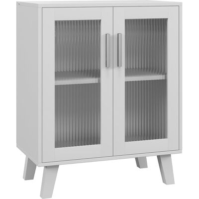 Homcom Aparador de 2 Puertas Aparador de Salón con 2 Estantes Puertas Transparentes para Cocina Entrada Blanco 61x35x75 cm Homcom Aparador de 2 Puertas Aparador de Salón con 2 Estantes Puertas Transparentes para Cocina Entrada Blanco 61x35x75 cm