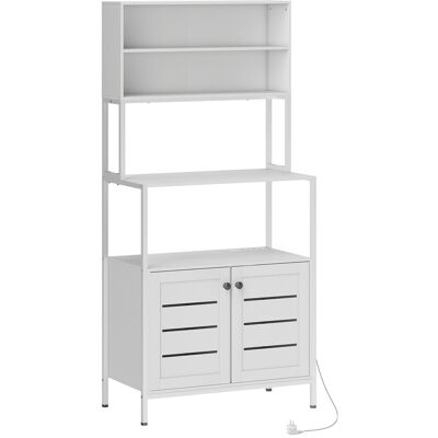 Homcom Estantería de Cocina con Toma de Corriente Soporte para Microondas con 2 Puertas 2 Puertos USB y Compartimentos Blanco Homcom Estantería de Cocina con Toma de Corriente Soporte para Microondas con 2 Puertas 2 Puertos USB y Compartimentos Blanco