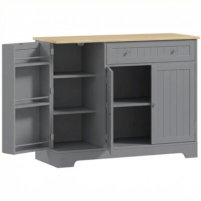 Homcom Aparador de Cocina Armario de Cocina con 3 Estantes de Puerta Cajón Estantes Ajustables para Comedor 105x40x83 cm Gris Homcom Aparador de Cocina Armario de Cocina con 3 Estantes de Puerta Cajón Estantes Ajustables para Comedor 105x40x83 cm Gris