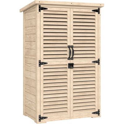Outsunny Caseta de Jardín de Madera 75x50x118 cm Armario para Almacenaje de Herramientas con 2 Estantes y 2 Puertas Natural Outsunny Caseta de Jardín de Madera 75x50x118 cm Armario para Almacenaje de Herramientas con 2 Estantes y 2 Puertas Natural