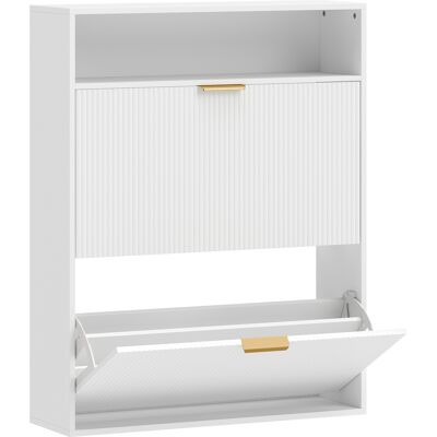 Homcom Zapatero Estrecho con 2 Compartimentos Abatibles Y Estante Superior para Pasillo Y Entrada Blanco Aosom España Homcom Zapatero Estrecho con 2 Compartimentos Abatibles Y Estante Superior para Pasillo Y Entrada Blanco Aosom España