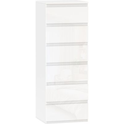 Homcom Cómoda de Dormitorio con 6 Cajones Estrecha Sinfonier Ahorro Espacio 40x35x109 cm Blanco Brillo Homcom Cómoda de Dormitorio con 6 Cajones Estrecha Sinfonier Ahorro Espacio 40x35x109 cm Blanco Brillo