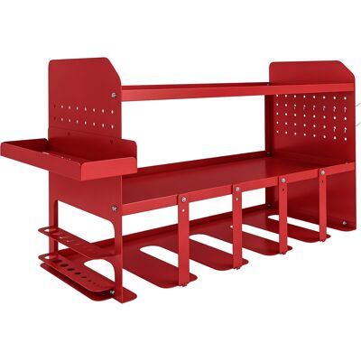 Outsunny Organizador de Herramientas de Jardín Estante de Almacenamiento de Pared de 2 Niveles para Garaje con Bandeja y Ganchos Outsunny Organizador de Herramientas de Jardín Estante de Almacenamiento de Pared de 2 Niveles para Garaje con Bandeja y Ganchos