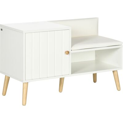 Banco zapatero blanco Homcom con almacenamiento y cojín - Mueble moderno para entrada Banco zapatero blanco Homcom con almacenamiento y cojín - Mueble moderno para entrada