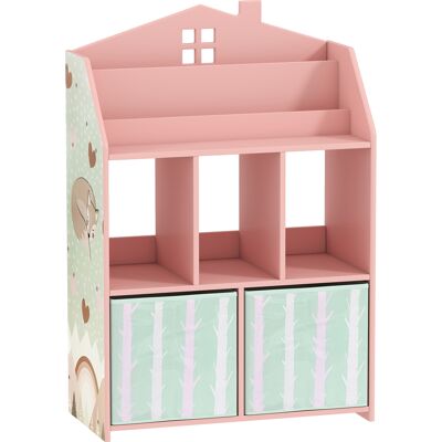 AIYAPLAY Estantería Infantil para Juguetes con Cajones de Tela Estantes Abiertos Diseño de Zorros Organizador de Juguetes Rosa AIYAPLAY Estantería Infantil para Juguetes con Cajones de Tela Estantes Abiertos Diseño de Zorros Organizador de Juguetes Rosa