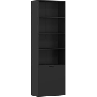 Homcom Estantería para Libros de 6 Niveles Librería con Puertas 4 Estantes Abiertos para Salón Estudio 59x29x180 cm Negro Homcom Estantería para Libros de 6 Niveles Librería con Puertas 4 Estantes Abiertos para Salón Estudio 59x29x180 cm Negro