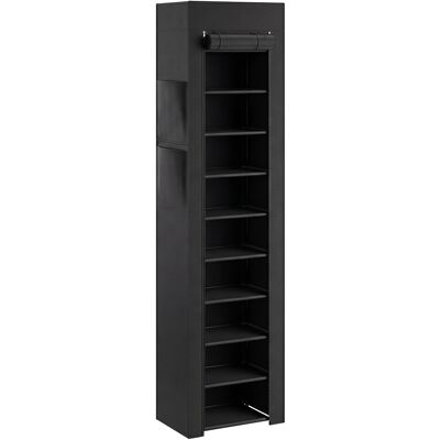 Homcom Zapatero 10 Estantes, Cubierta Antipolvo, 20 Pares, 45x30x175 cm, Negro Homcom Zapatero 10 Estantes, Cubierta Antipolvo, 20 Pares, 45x30x175 cm, Negro