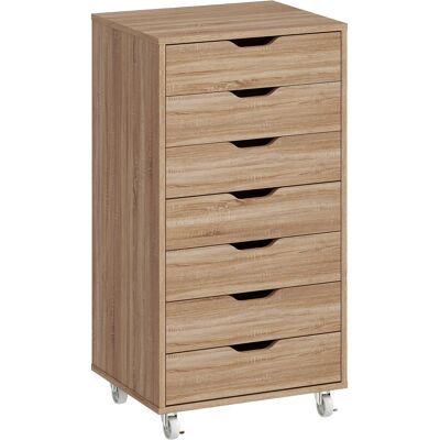 Vinsetto Cajonera de Oficina con Ruedas 7 Cajones Organizador para Documentos Formato A4 o Carta Roble Aosom España Vinsetto Cajonera de Oficina con Ruedas 7 Cajones Organizador para Documentos Formato A4 o Carta Roble Aosom España