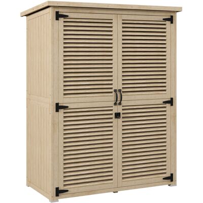 Outsunny Armario de Jardín Armario de exterior con 2 Puertas de Persiana 2 Estantes 2 Asas y Techo Impermeable 0,83 m² 127x65x168 cm Aosom España Outsunny Armario de Jardín Armario de exterior con 2 Puertas de Persiana 2 Estantes 2 Asas y Techo Impermeable 0,83 m² 127x65x168 cm Aosom España