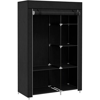 Homcom Armario de Tela Plegable Ropero Portátil con 6 Estantes y 1 Barra de Colgar para Dormitorio 103x43x162,5cm Negro Homcom Armario de Tela Plegable Ropero Portátil con 6 Estantes y 1 Barra de Colgar para Dormitorio 103x43x162,5cm Negro