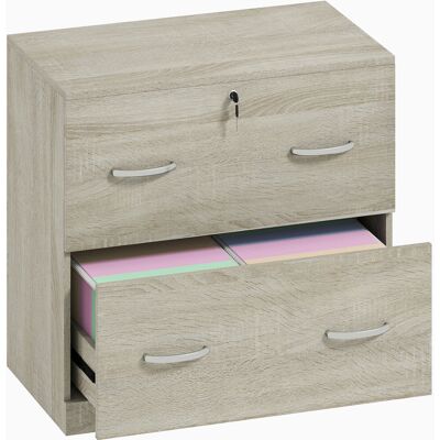 Vinsetto Cajonera de Escritorio con 2 Cajones con Guías para Carpetas Colgantes para A4 Cerradura y 2 Llaves 74x42x72 cm Natural Vinsetto Cajonera de Escritorio con 2 Cajones con Guías para Carpetas Colgantes para A4 Cerradura y 2 Llaves 74x42x72 cm Natural