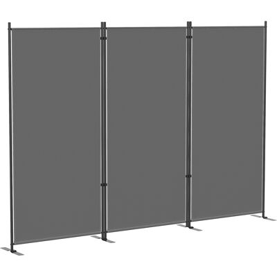 Outsunny Biombo Plegable de 3 Paneles 260x180 cm Biombo Separador de Ambientes con Soporte de Metal UPF 30+ Gris Oscuro Aosom España Outsunny Biombo Plegable de 3 Paneles 260x180 cm Biombo Separador de Ambientes con Soporte de Metal UPF 30+ Gris Oscuro Aosom España