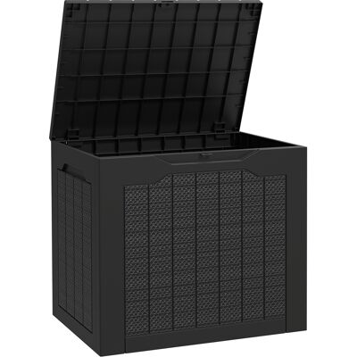 Outsunny Baúl de Almacenaje Exterior de Polipropileno Impermeable con Asas y Soporte para Candado 56x41x50 cm Negro Outsunny Baúl de Almacenaje Exterior de Polipropileno Impermeable con Asas y Soporte para Candado 56x41x50 cm Negro
