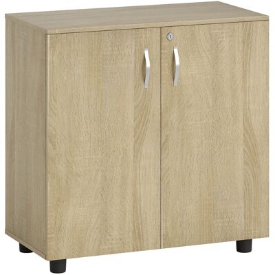 Vinsetto Archivador de Oficina con 2 Puertas Cerradura Estantes para Sala de Estar Estudio 80x40x80 cm Roble Vinsetto Archivador de Oficina con 2 Puertas Cerradura Estantes para Sala de Estar Estudio 80x40x80 cm Roble