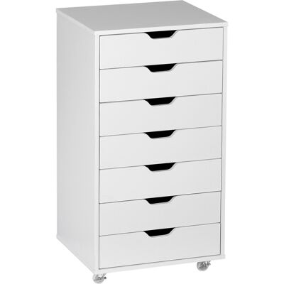 Vinsetto Cajonera de Escritorio con 7 Cajones y Ruedas Archivador Vertical para Estudio Salón 47,5x39,5x90 cm Blanco Vinsetto Cajonera de Escritorio con 7 Cajones y Ruedas Archivador Vertical para Estudio Salón 47,5x39,5x90 cm Blanco