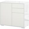 Homcom Aparador para Cocina con 2 Puertas 2 Cajones Marco de Blanco Armario de Almacenamiento 79x36x74 cm Blanco