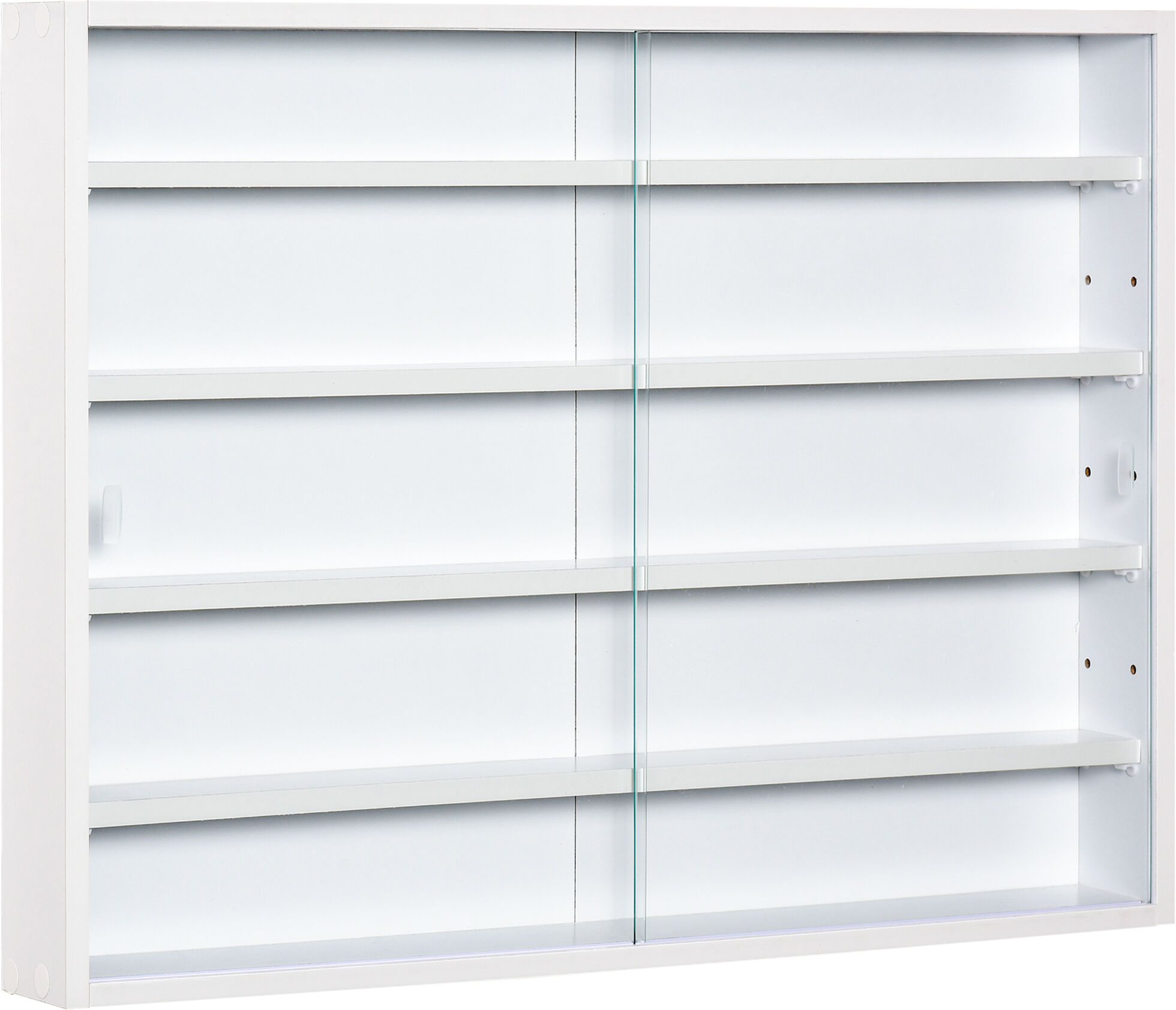 Homcom Vitrina de Pared Vitrina de Madera con Estantes Ajustables y 2 Puertas Correderas para Colecciones Perfumes Figuras de Decoración Blanco