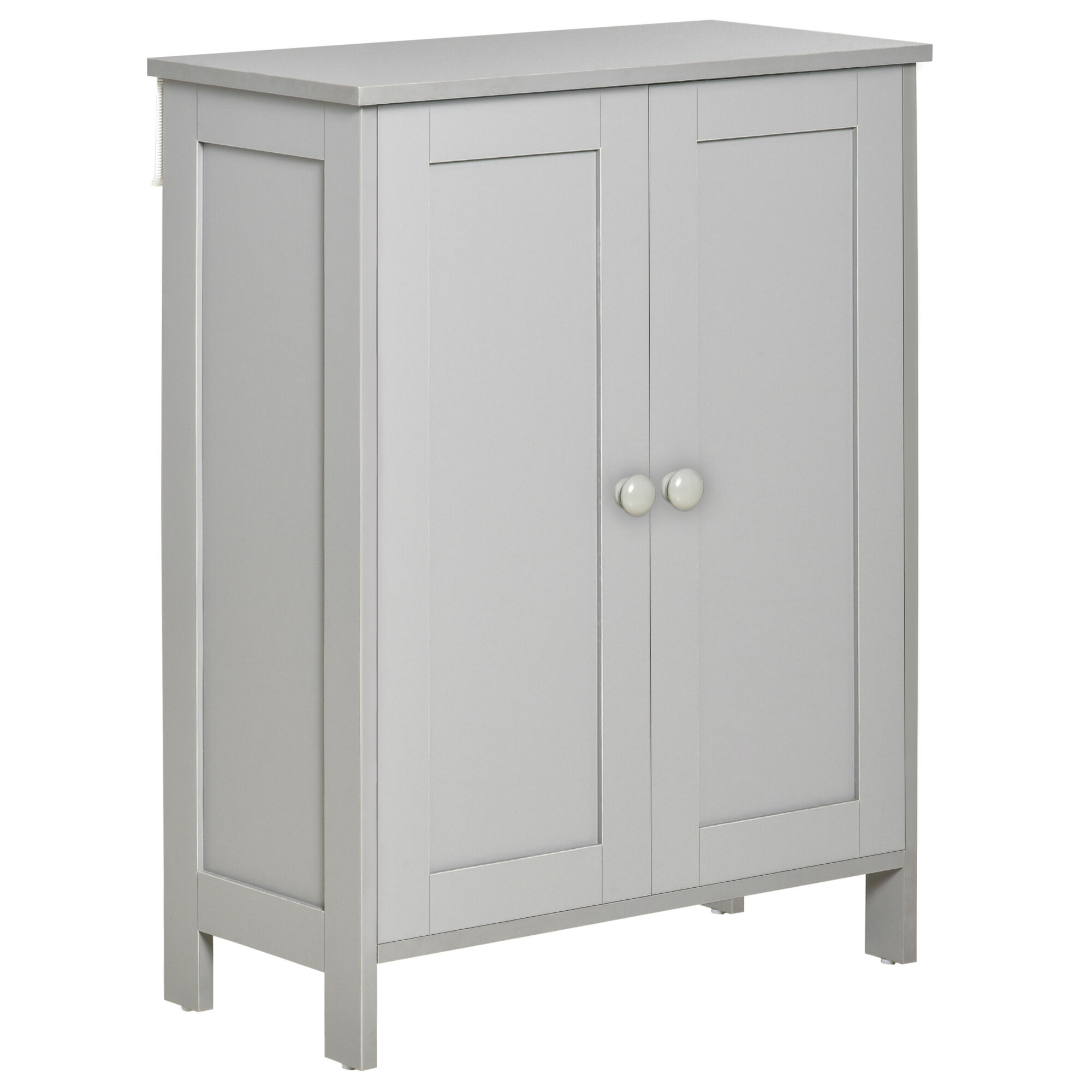 Homcom Armario de baño con 2 Puertas y Estantes Interiores Ajustables Mueble Auxiliar de Almacenaje Multiusos para Salón Pasillo 60x30x80 cm Gris