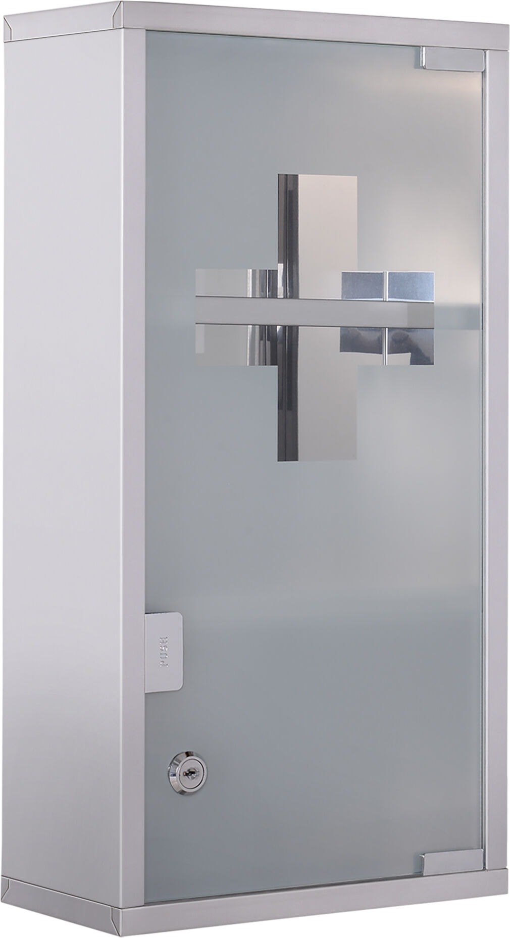 Homcom Armario de Medicinas Botiquín Gabinete de Primero Auxilios Acero Inox 3 Estantes Caja Colgante de Pared con Cerradura 25x12x48cm