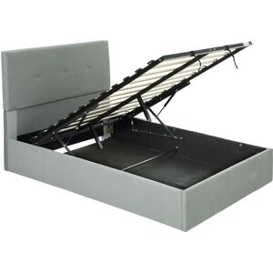 Homcom Cama con Contenedor y Espacio Abatible y Cabecero Aterciopelado Capitonné, en Madera y Metal, 195x141x106 cm, Gris Aosom España Homcom Cama con Contenedor y Espacio Abatible y Cabecero Aterciopelado Capitonné, en Madera y Metal, 195x141x106 cm, Gris Aosom España