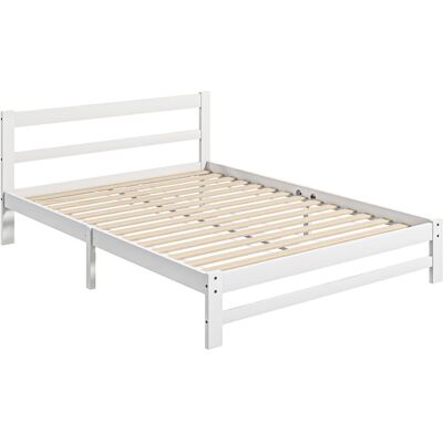 Homcom Marco de Cama de Madera 195x141 cm Estructura de Cama Doble para Colchón de 135x190 cm (no incluido) Carga 300 kg Blanco Aosom España Homcom Marco de Cama de Madera 195x141 cm Estructura de Cama Doble para Colchón de 135x190 cm (no incluido) Carga 300 kg Blanco Aosom España