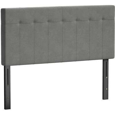 Homcom Cabecero 3 alturas regulable Cabecero de cama con patas metálicas efecto terciopelo para dormitorio 140x10x106/116/126 cm Gris Aosom España Homcom Cabecero 3 alturas regulable Cabecero de cama con patas metálicas efecto terciopelo para dormitorio 140x10x106/116/126 cm Gris Aosom España