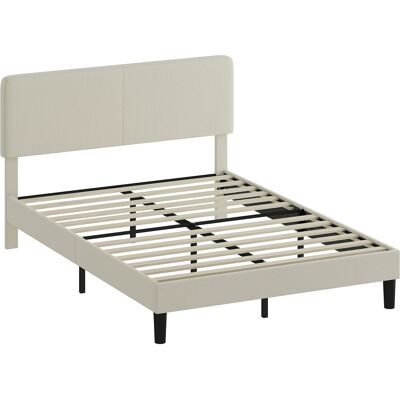 Homcom Estructura de Cama 140x200 cm con Cabecera Acolchada Regulable en Altura y Lamas, Terciopelo Acanalado, Gris Aosom España Homcom Estructura de Cama 140x200 cm con Cabecera Acolchada Regulable en Altura y Lamas, Terciopelo Acanalado, Gris Aosom España