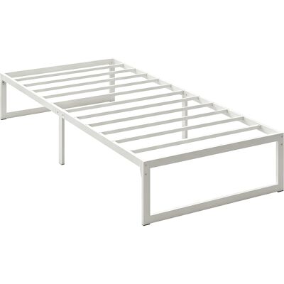 Homcom Estructura de cama con almacenaje y somier de lamas de acero, 32,5 cm de altura, silencioso, 200 x 90 cm, Blanco Homcom Estructura de cama con almacenaje y somier de lamas de acero, 32,5 cm de altura, silencioso, 200 x 90 cm, Blanco