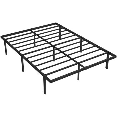 Homcom Estructura de cama con espacio de almacenamiento bajo la cama, armazón metálico con lamas, no necesita canapé, 140 x 200 cm Homcom Estructura de cama con espacio de almacenamiento bajo la cama, armazón metálico con lamas, no necesita canapé, 140 x 200 cm