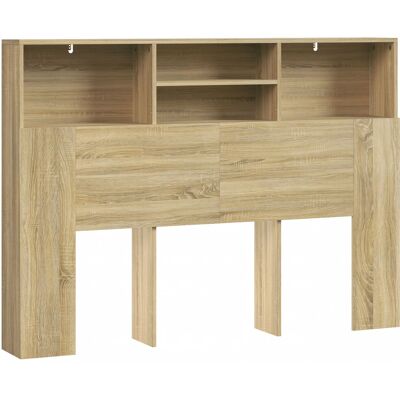 Homcom Cabecero de Cama 140 cm con Almacenaje Cabezal de Cama con 4 Compartimentos Abiertos para Dormitorio Roble Aosom España Homcom Cabecero de Cama 140 cm con Almacenaje Cabezal de Cama con 4 Compartimentos Abiertos para Dormitorio Roble Aosom España