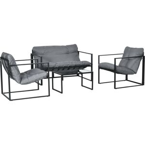 Outsunny Conjunto de Sofá Jardín Sala De Jardín 4 Personas Con Mesa Con Cojines 4 Piezas Aosom España Outsunny Conjunto de Sofá Jardín Sala De Jardín 4 Personas Con Mesa Con Cojines 4 Piezas Aosom España