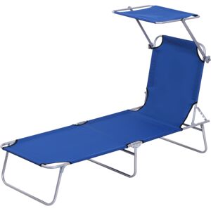 Outsunny Tumbona de jardín Plegable con Toldo y Respaldo Reclinable para Jardín Terraza Acampada 187x58x36cm Azul Outsunny Tumbona de jardín Plegable con Toldo y Respaldo Reclinable para Jardín Terraza Acampada 187x58x36cm Azul