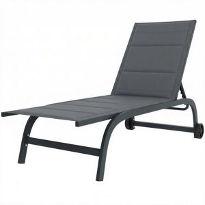 Outsunny Tumbona transpirable para jardín con respaldo regulable 6 posiciones, ruedas, armazón de aluminio Gris oscuro Outsunny Tumbona transpirable para jardín con respaldo regulable 6 posiciones, ruedas, armazón de aluminio Gris oscuro