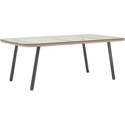Mesa de jardín Outsunny con tapa de vidrio templado de 5 mm - Marco de acero para exterior Mesa de jardín Outsunny con tapa de vidrio templado de 5 mm - Marco de acero para exterior