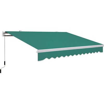Outsunny Toldo para Patio Balcón Terraza y Jardín con brazo articulado de Aluminio y tela de Poliéster de 280g/m2 395x245 cm (Verde) Aosom España Outsunny Toldo para Patio Balcón Terraza y Jardín con brazo articulado de Aluminio y tela de Poliéster de 280g/m2 395x245 cm (Verde) Aosom España