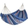 Outsunny Hamaca de Algodón para Jardín 210x150 cm Hamaca Colgante Portátil Carga Máx. 150 kg para Acampar Piscina Camping Rayas Azul y Rojo