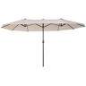 Outsunny Sombrilla Parasol Doble para Jardín 4,6x2,7x2,4 m Sombrilla Gigante Anti UV con Manivela para Exterior Patio Terraza Piscina Color Beige