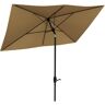 Outsunny Sombrilla de Jardín 200x300x248 cm Protección UV50+ Parasol de Aluminio Inclinable con Techo de Ventilación y Manivela para Terraza  Café