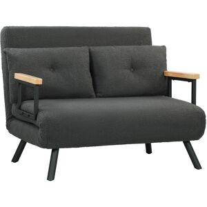 Homcom Sofá Cama Convertible 3 en 1 Sillón Cama 2 Plazas Plegable Respaldo Ajustable de 5 Niveles Almohadas 102x73x81cm Gris Homcom Sofá Cama Convertible 3 en 1 Sillón Cama 2 Plazas Plegable Respaldo Ajustable de 5 Niveles Almohadas 102x73x81cm Gris