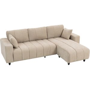 Homcom Sofá Chaise Longue Reversible de 3 Plazas 2 Almohadas Tapizado en Lino Marco de Acero 242x156x87 cm Beige Aosom España Homcom Sofá Chaise Longue Reversible de 3 Plazas 2 Almohadas Tapizado en Lino Marco de Acero 242x156x87 cm Beige Aosom España