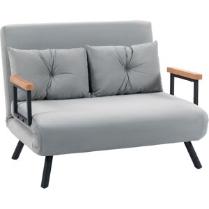 Homcom Sofá Cama Convertible 4 en 1 Sofá Cama 2 Plazas Plegable Respaldo Ajustable de 5 Niveles Almohadas 102x73x81cm Gris Homcom Sofá Cama Convertible 4 en 1 Sofá Cama 2 Plazas Plegable Respaldo Ajustable de 5 Niveles Almohadas 102x73x81cm Gris