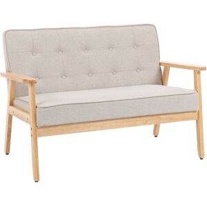 Homcom Sofá de 2 Plazas Tapizado en Lino Sintético Sofá Nórdico con Patas y Reposabrazos de Madera 113x67x78 cm Beige Homcom Sofá de 2 Plazas Tapizado en Lino Sintético Sofá Nórdico con Patas y Reposabrazos de Madera 113x67x78 cm Beige