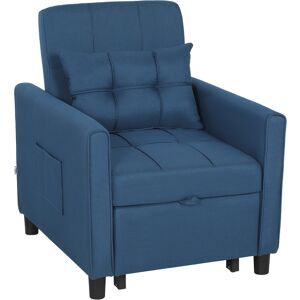 Homcom Sillón Cama Plegable con Respaldo Regulable y Cojín, 69x82x85 cm Azul Aosom España Homcom Sillón Cama Plegable con Respaldo Regulable y Cojín, 69x82x85 cm Azul Aosom España