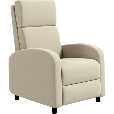 Homcom Sillón Reclinable Relax 160° Soporta 120 kg Sofá Moderno con Reposapiés 64x86x102 cm Crema Aosom España Homcom Sillón Reclinable Relax 160° Soporta 120 kg Sofá Moderno con Reposapiés 64x86x102 cm Crema Aosom España